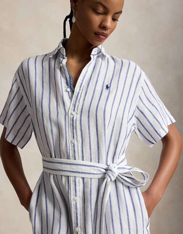 Polo Ralph Lauren - Striped Linen Short-Sleeve Shirtdress