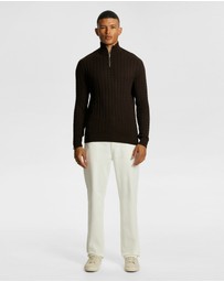 yd. - Eddie 1/4 Zip Cable Knit Jumper