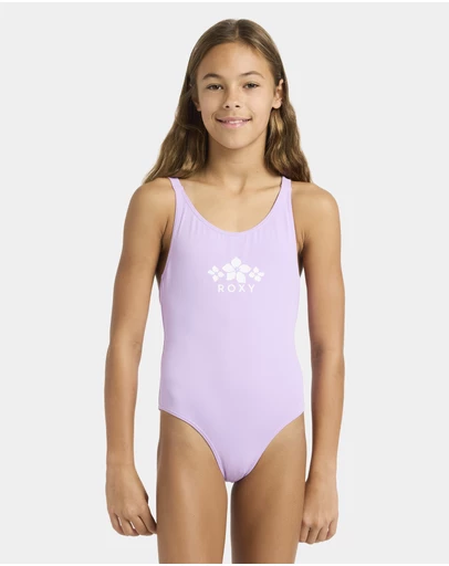 Roxy - Girls 4 to 16 Solid Active One Piece Swimsuit