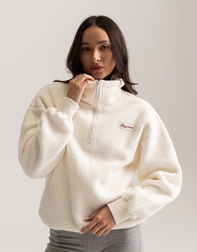 HyperLuxe The Label - 1/4 Zip Sherpa Pullover