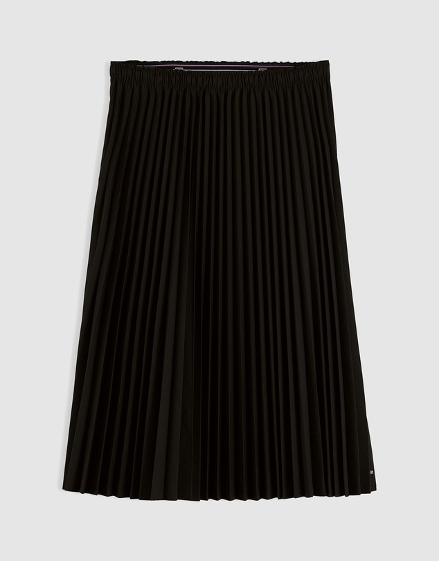Tommy Hilfiger - Pleated Twill Midi Skirt