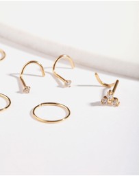 Lovisa - Gold Snake Diamante Nose 6-Pack