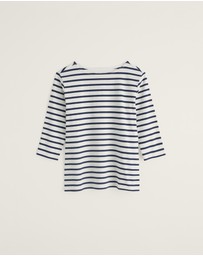 Seasalt - Seasalt Cornwall Neutrals Sailor 3/4 Sleeve Top Jersey