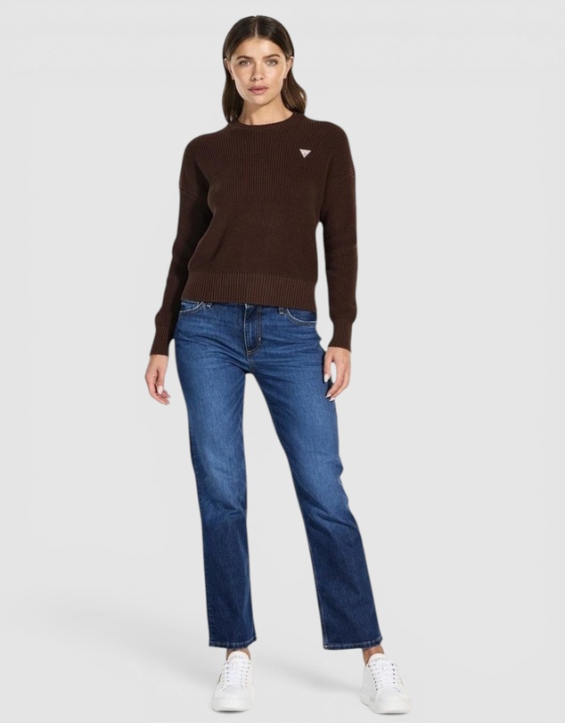 GUESS - GUESS JEANS Long Sleeve Crew Neck Mini Triangle Sweater