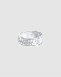 Kuzzoi - ICONIC EXCLUSIVE - Ring Men Herringbone Vintage Look in 925 Sterling Silver