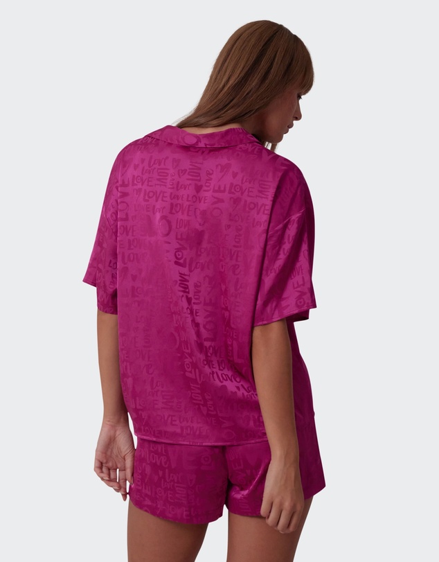 Bras N Things - Jacqui Short Sleeve Shirt - Magenta