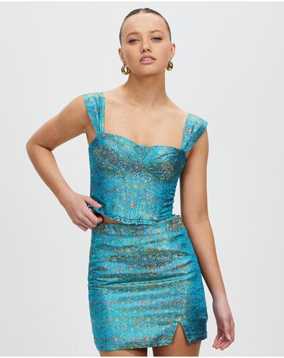 Blue Jacquard