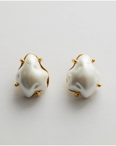 Moira Hughes - The White Label - Goldie Pearl Studs