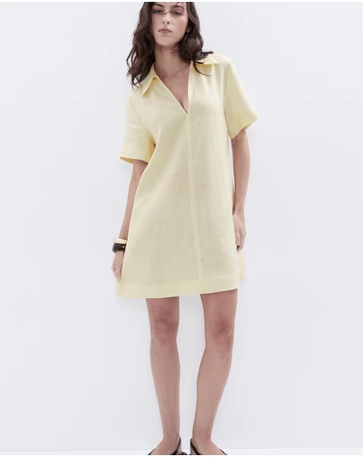 UNISON - Collared Linen Dress