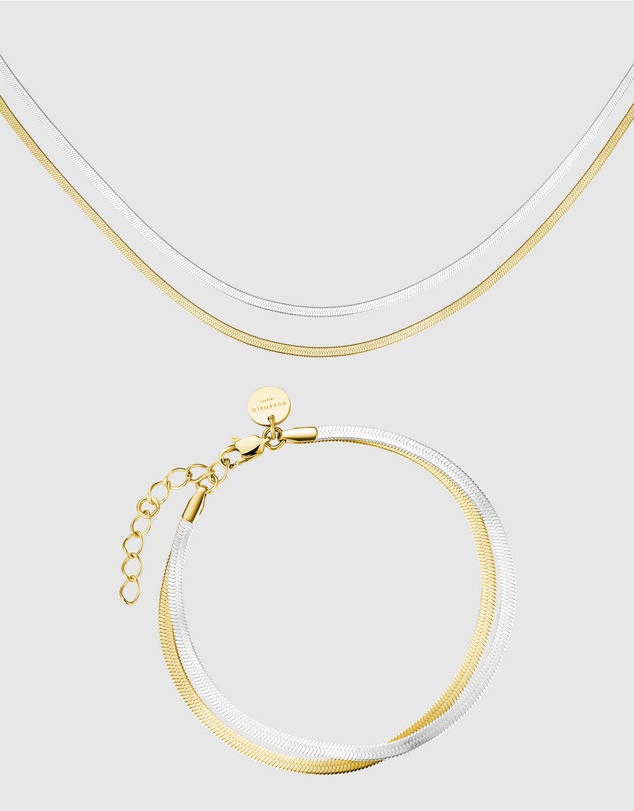 Rosefield - Snake Duotone Necklace and Bracelet Set