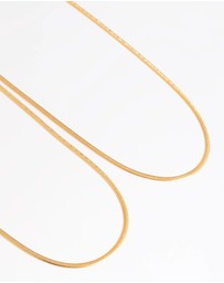 Lovisa - Waterproof Gold Plated Stainless Steel Fine Chain Necklace 2-Pack