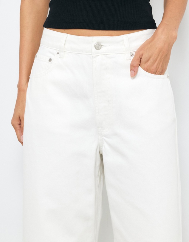 AERE - High Rise Wide Crop Jeans