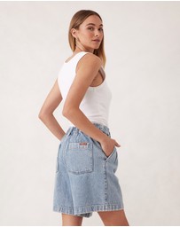 Ceres Life - Sylvie Longline Pleat Denim Short