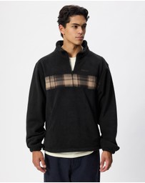 Rhythm - Checkered Fleece Quarter Zip Sweat