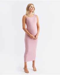 Ripe Maternity - Luxe Knit Off Shoulder Dress