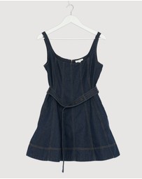 Revibe - Repaired Shona Joy Rita Belted Mini Dress - AU 12