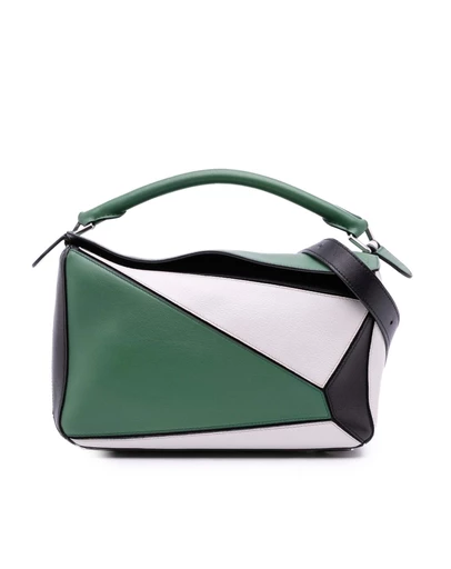 Pre-Loved by Azura Reborn - Pre-Loved Medium Tricolor Calfskin Puzzle Satchel