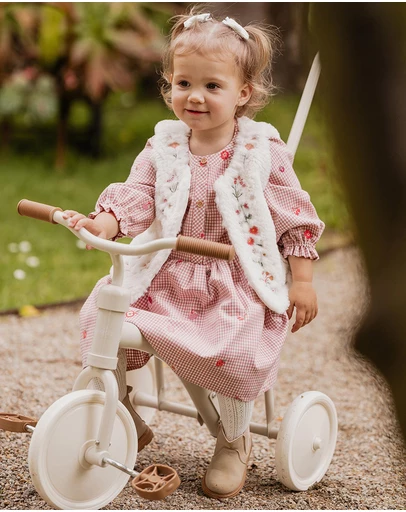 Fox & Finch - Orchard Bloom Emb. Check Dress - Babies