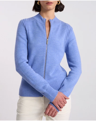 David Lawrence - Zip Thru Merino Cardigan