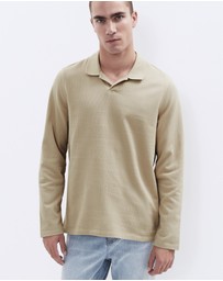 UNISON - Herringbone Textured L/S Polo