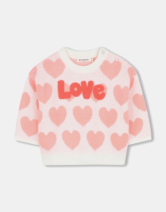 Billieblush - Heart-Patterned Sweater and Trousers Knitted Set - Babies