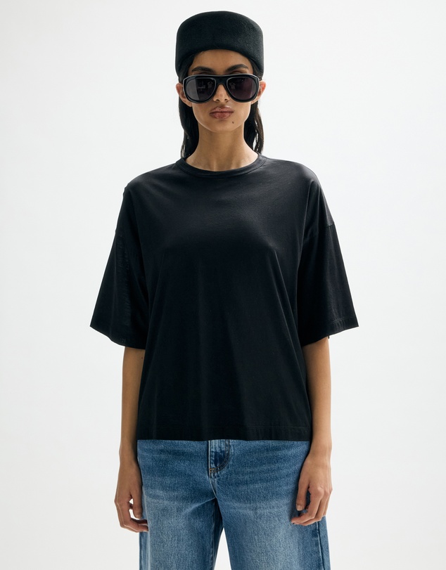 Minima Esenciales - Rena Boxy Sheer Cotton T-Shirt