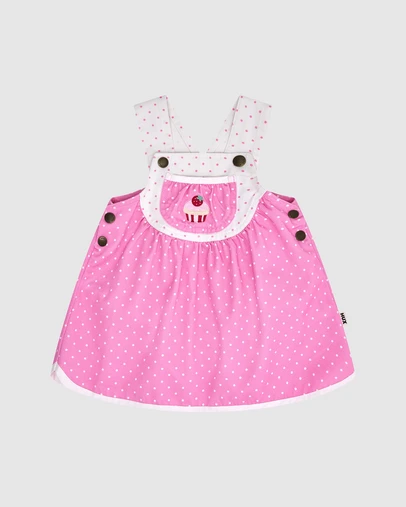 Huxbaby - Icing-On-The-Cupcake Polka Dot Pinafore - ICONIC EXCLUSIVE - Babies-Kids