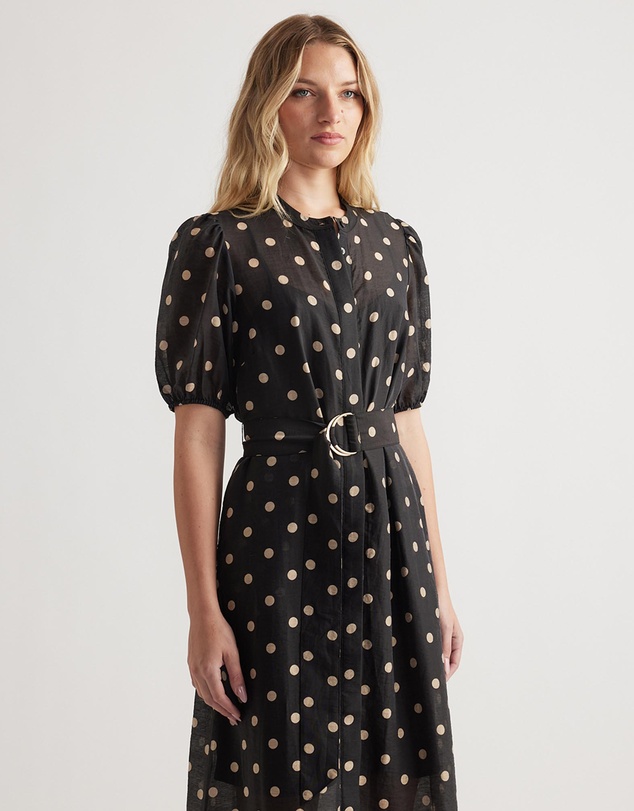 Decjuba - Becca Puff Sleeve Midi Dress
