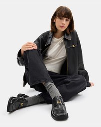 Coach - Glazed Leather Penny Loafers