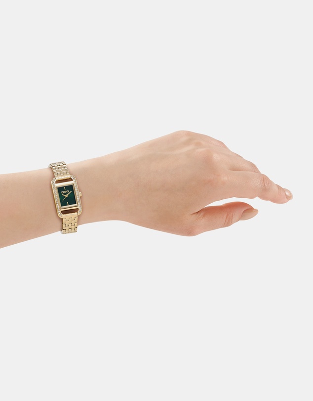 DKNY - Signature Shape Gold 20x33mm Green Dial Womens Watch
