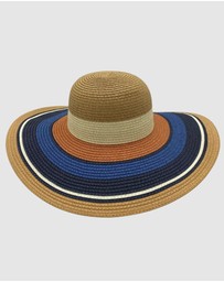 Jacaru - Jacaru 1764 Wide Brim Colour Stripes Hat