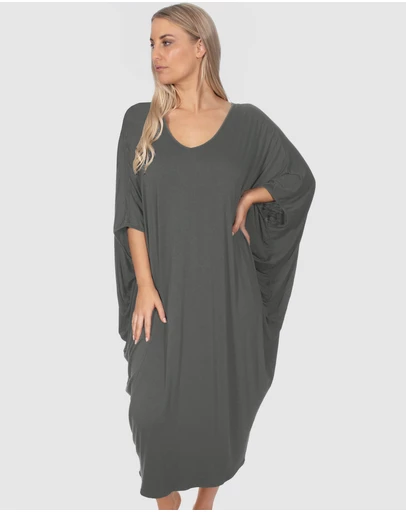 B Free Intimate Apparel - Bamboo V Neck Draped Dress