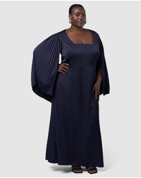 Pink Dusk by Curve Project - Sultry Satin Cape Dress