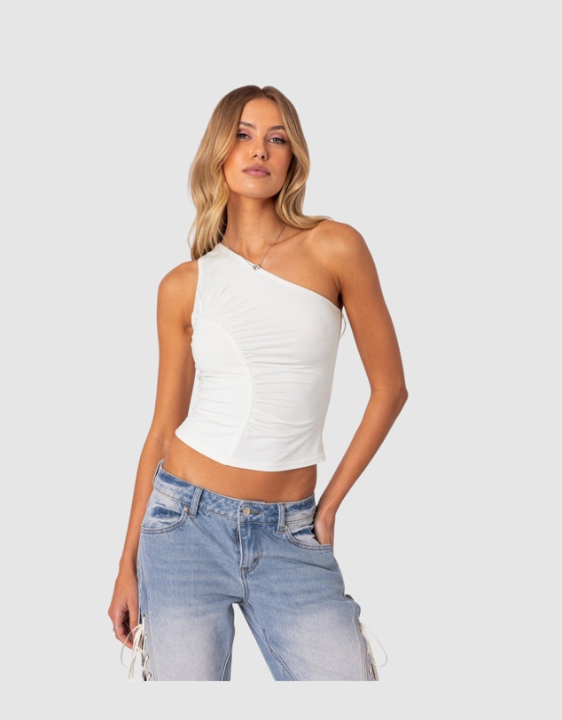EDIKTED - Ivy Ruched One Shoulder Top