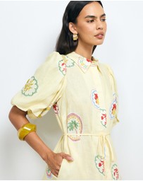Revibe - Repaired AERE Marisol Midi Shirt Dress - AU 8