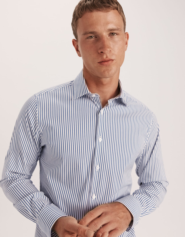 SABA - Calvin Long Sleeve Slim Stripe Shirt