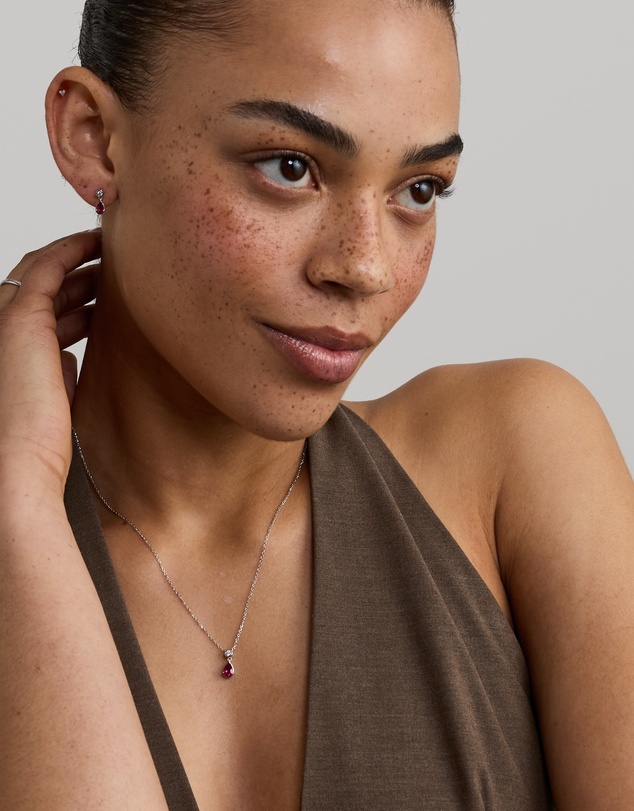 Michael Hill - Laboratory-Grown Diamond & Created Ruby Gift Set in Silver