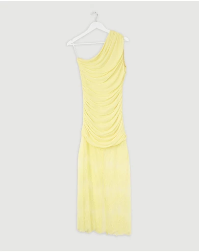 Revibe - Repaired Shona Joy Martine Lace Gathered Maxi Dress - AU 10