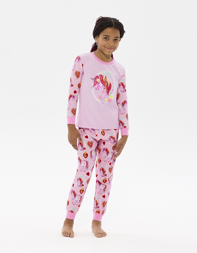 Rock Your Kid - Unicorn Hearts Long Sleeve Belle Sleep Set