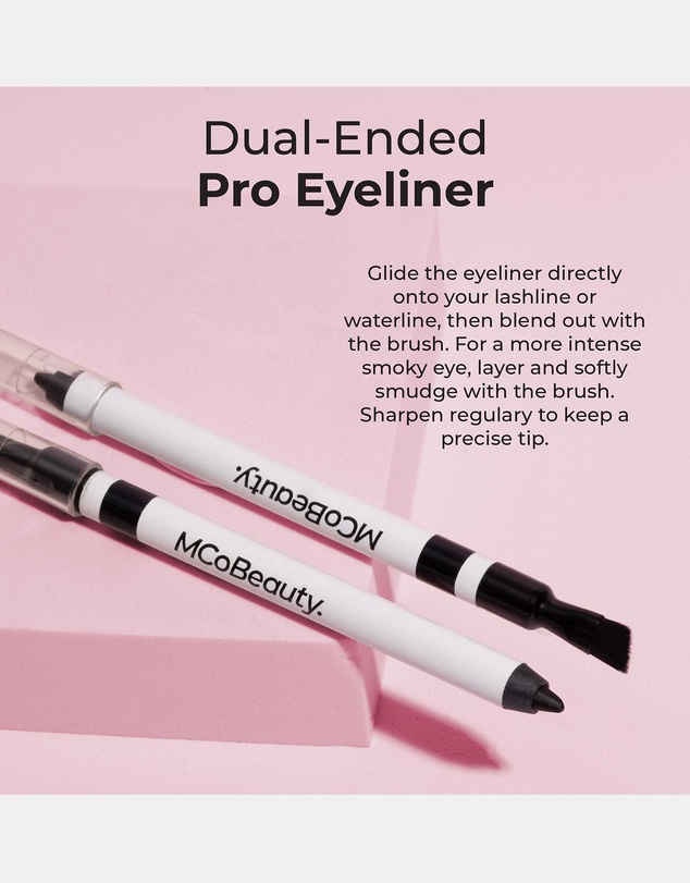 MCoBeauty - Dual-Ended Pro Pencil Eyeliner - Black