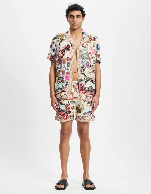 Camilla - Elastic Waist Mid Length Boardshorts