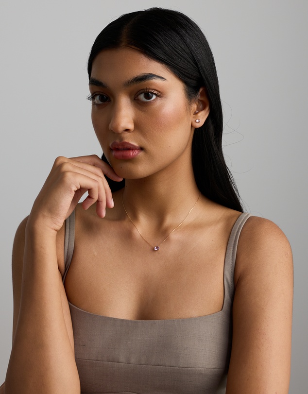 Michael Hill - Oval East-West Rose Amethyst Necklace in 10kt Yellow Gold