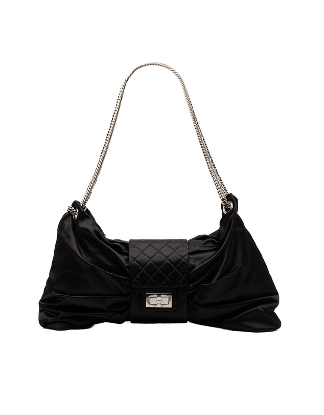 Chanel - Pre-Loved Medium Satin Bow Mademoiselle Shoulder Bag