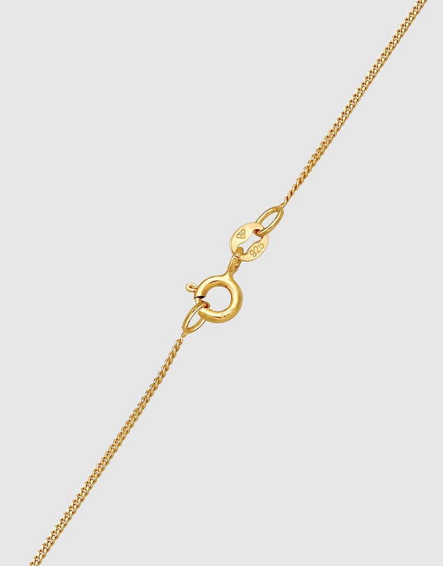 Elli Jewelry - Pink Enamel Heart Pendant Necklace in Gold-Plated 925 Silver