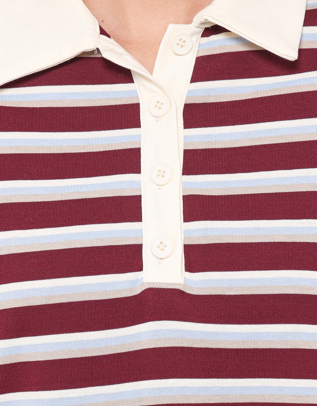 Petal & Pup - Gordie Mini Dress - Burgundy Stripe