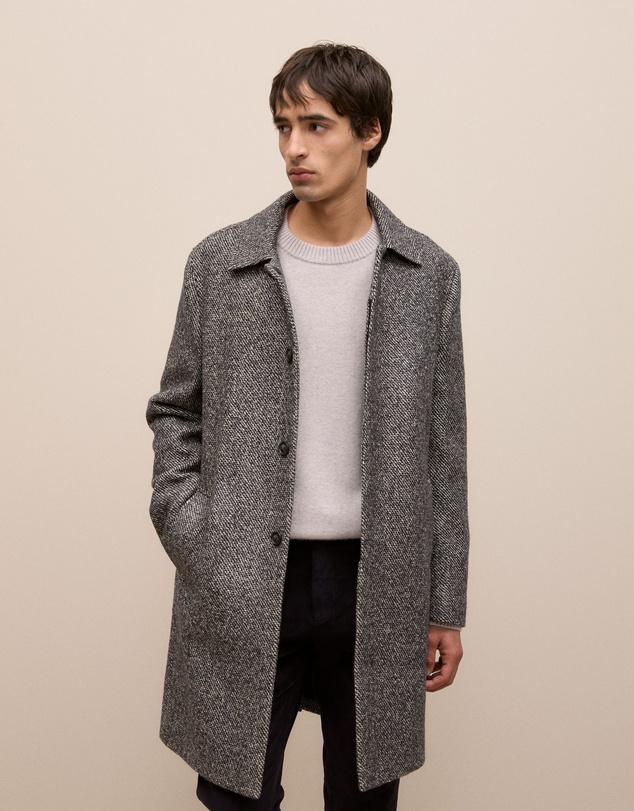Trenery - Italian Wool Blend Longline Coat in Charcoal