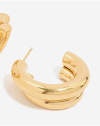 Lovisa - Waterproof Gold Plated Stainless Steel Double Illusion Hoop Earrings