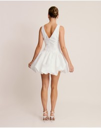 Six Stories - Pearl Trim Bubble Hem Mini Dress