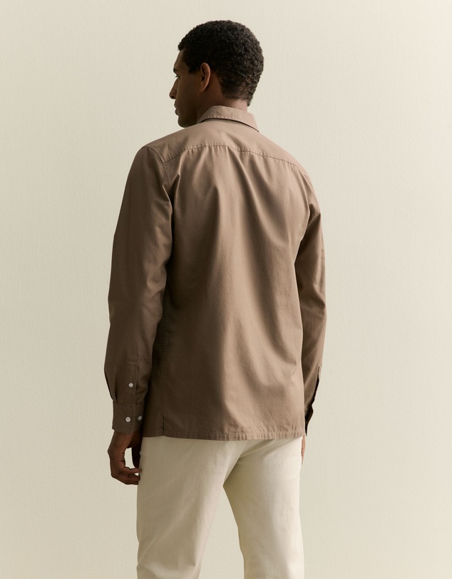 Trenery - Cotton Textured Shirt in Walnut