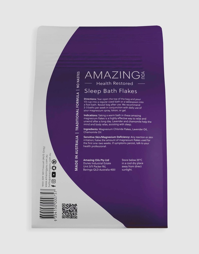 Amazing You - Lavender & Chamomile Sleep Magnesium Bath Flakes - 800g